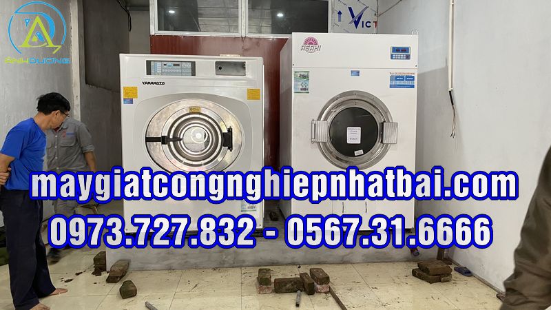 Máy giặt công nghiệp nhật cũ lắp đặt tại Hưng Yên